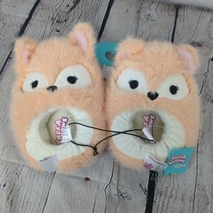 Youth Kid Slippers NWT Slip On Fox Size 9-10 Fuzz A Mallows